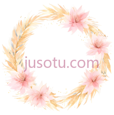 花环,水彩画,粉色,黄色PNG