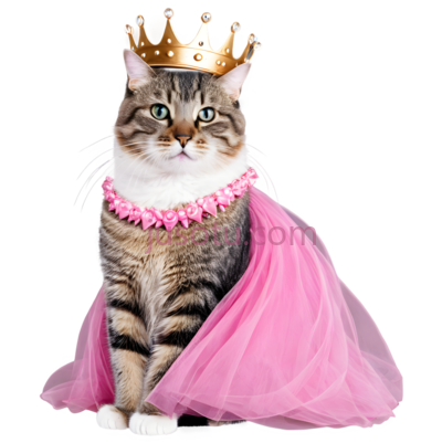 猫,公主装束,粉色, PNG