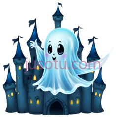 幽灵,卡通,蓝色PNG