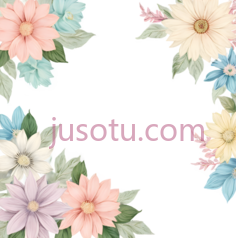 花朵,插画,粉色,白色,蓝色,黄色PNG