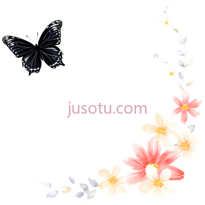 蝴蝶,花朵,白色,粉色, PNG