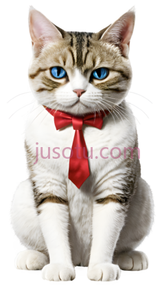 猫,正式,白色带棕色条纹PNG