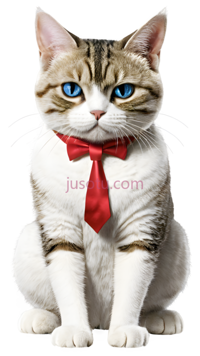 猫,正式,白色带棕色条纹, PNG