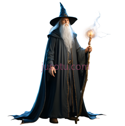 巫师,魔法师装束,深蓝色, PNG