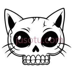 卡通猫,骷髅,可爱PNG