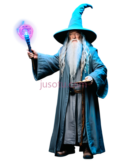 巫师,魔法师装束,蓝色, PNG