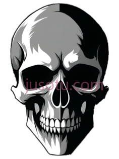 骷髅,插画,黑白PNG