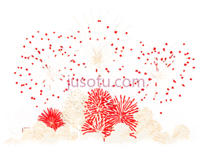 烟花,绽放,白色,红色, PNG