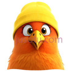 小鸟,卡通,橙色PNG