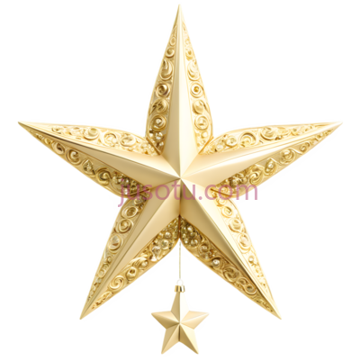 星星,金色, PNG