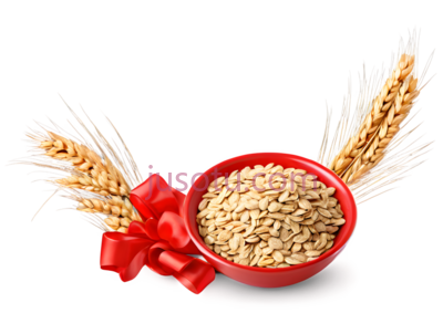 麦穗,碗,谷物,红色,黄色,白色, PNG