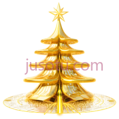 圣诞树,现代,金色PNG