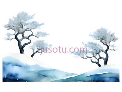 雪景,插画,白色, 蓝色, 黑色, PNG