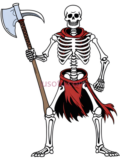 骨架武士,斧头, PNG