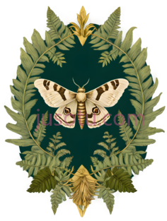 蛾,复古植物插画,白色,棕色PNG