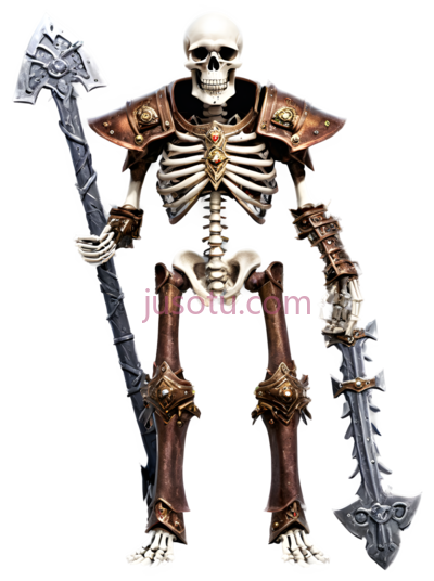 骷髅战士,奇幻,金色,棕色, PNG