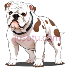 狗,卡通,白色带棕色斑点PNG