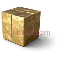 魔方,经典,金色PNG