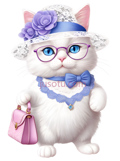 猫,时尚,白色, PNG