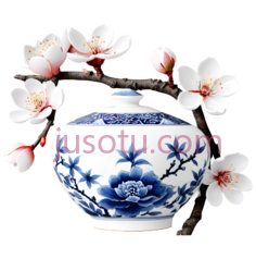 瓷器,花卉, PNG