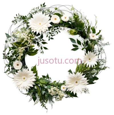 花环,自然,白色,绿色, PNG