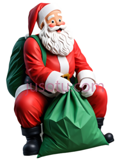 圣诞老人,卡通,红色, 白色, 绿色PNG