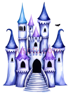 城堡,卡通,白色,蓝色PNG