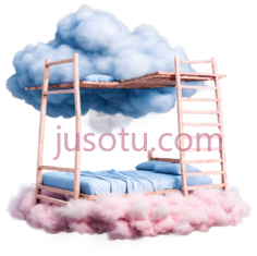天空之床,云层,梯子,粉蓝色PNG