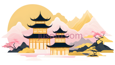 古建筑,风景, PNG