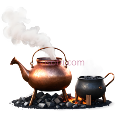 茶壶,铜色, PNG