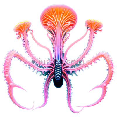章鱼,粉色, PNG