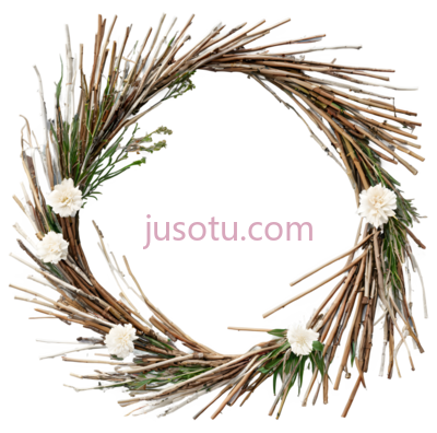 花环,自然风干,白色,绿色, PNG