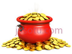 金罐,金币,卡通,红色,金色, PNG