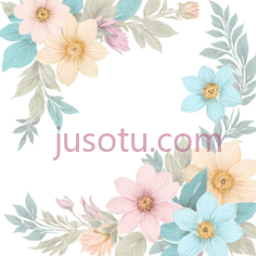 花朵,插画,黄色,粉色,蓝色PNG