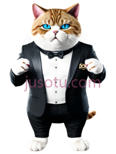 猫,正式,橙色,白色PNG