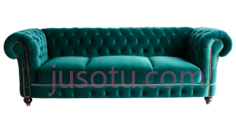 绒面沙发,绿色PNG