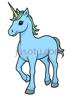 独角兽,卡通,浅蓝色PNG