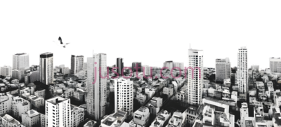 城市建筑群,现代,立体,黑白, PNG
