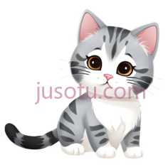 小猫,卡通,灰色,白色PNG