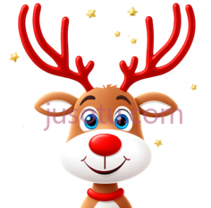 驯鹿,卡通,棕色,红色,白色PNG