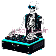 骷髅,DJ,白色PNG