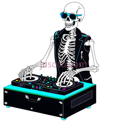 骷髅,DJ,白色, PNG