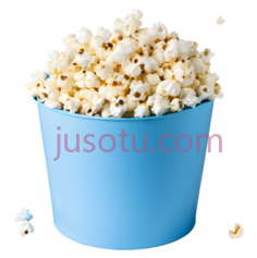 爆米花,桶装,蓝色PNG