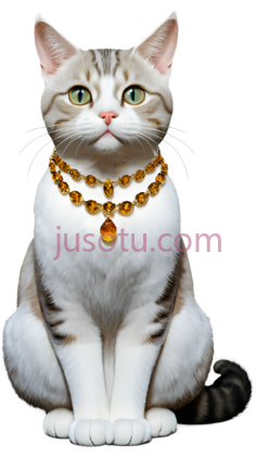 猫,佩戴珠宝,白色带棕色斑纹PNG