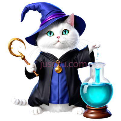 猫,魔法师,白色, PNG