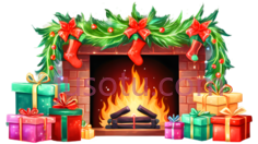 壁炉,卡通,红色PNG