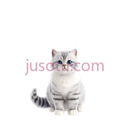 猫,卡通,白色带灰色条纹PNG