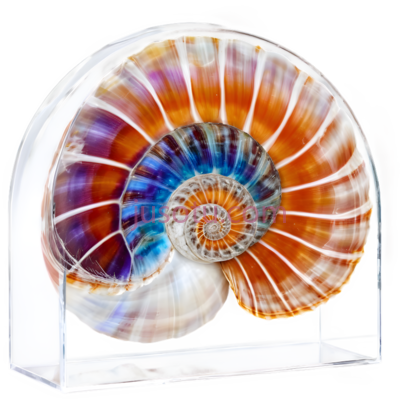 多彩色,贝壳,玻璃盒, PNG