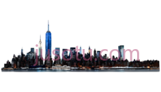城市天际线,现代都市,蓝色,白色PNG