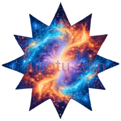 星形图案,抽象,蓝色,橙色PNG